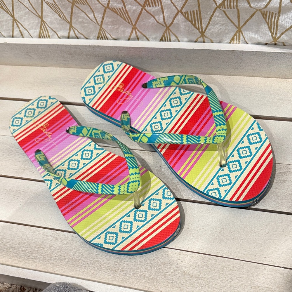 Vera Bradley flip flops in Serape Paradise pattern